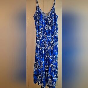 Como Vintage Blue and White Dress - Size Large